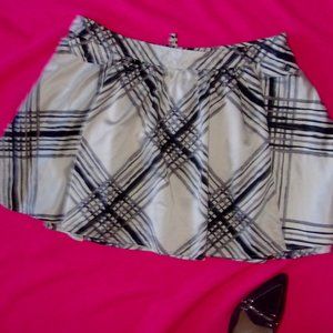 Go International White And Black Plaid Skirt